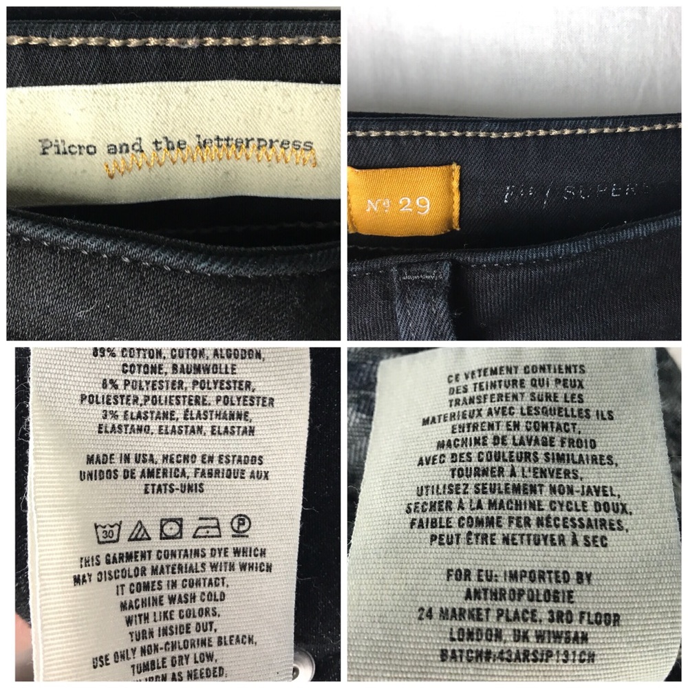 Anthropologie Pilcro Supercript Black Skinny Jeans - Picture 6 of 7